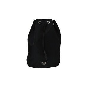 PRADA Drawstring Pouch Triangle Logo Tessuto Black